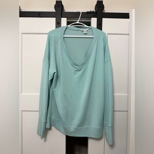 Athleta Light Blue V-Neck Sweater